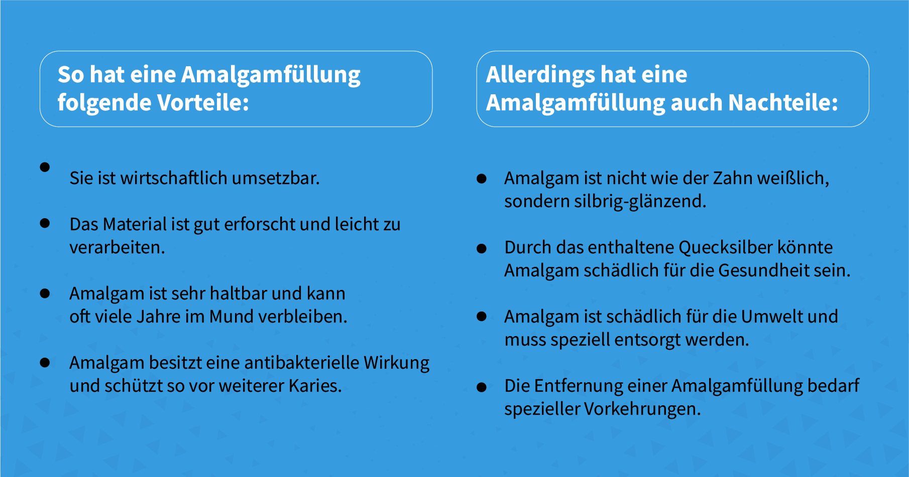 Vorteile und Nachteile von Amalgam