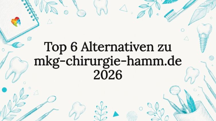 Der Titelbereich wird von illustrierten Zahnarztinstrumenten und dekorativen, botanischen Elementen in den Ecken eingerahmt.