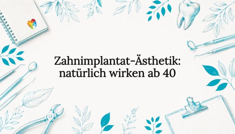 Stilvolle Titelseiten-Grafik mit botanischen Motiven und Elementen aus der Zahnmedizin