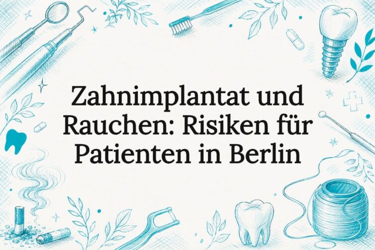 Stimmungsvolle Titelgrafik mit Zahnarzt- und Raucher-Elementen